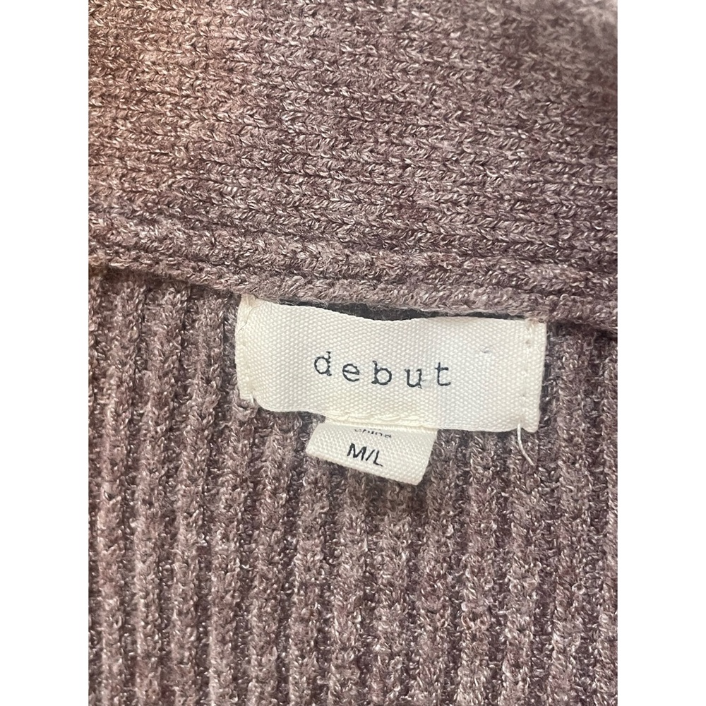 Debut Open Front Ribbed Knit Cardigan - Picture 8 of 13